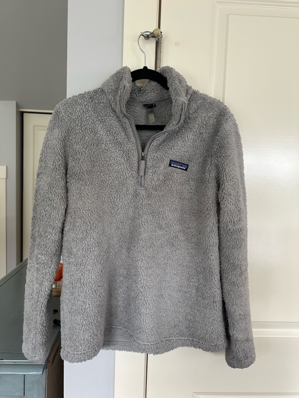 Patagonia Light Gray Sherpa Fleece Half-Zip Pullover